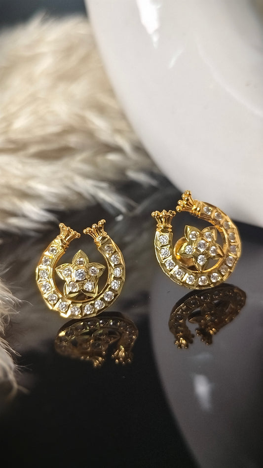 Panchaloham stone stud earrings