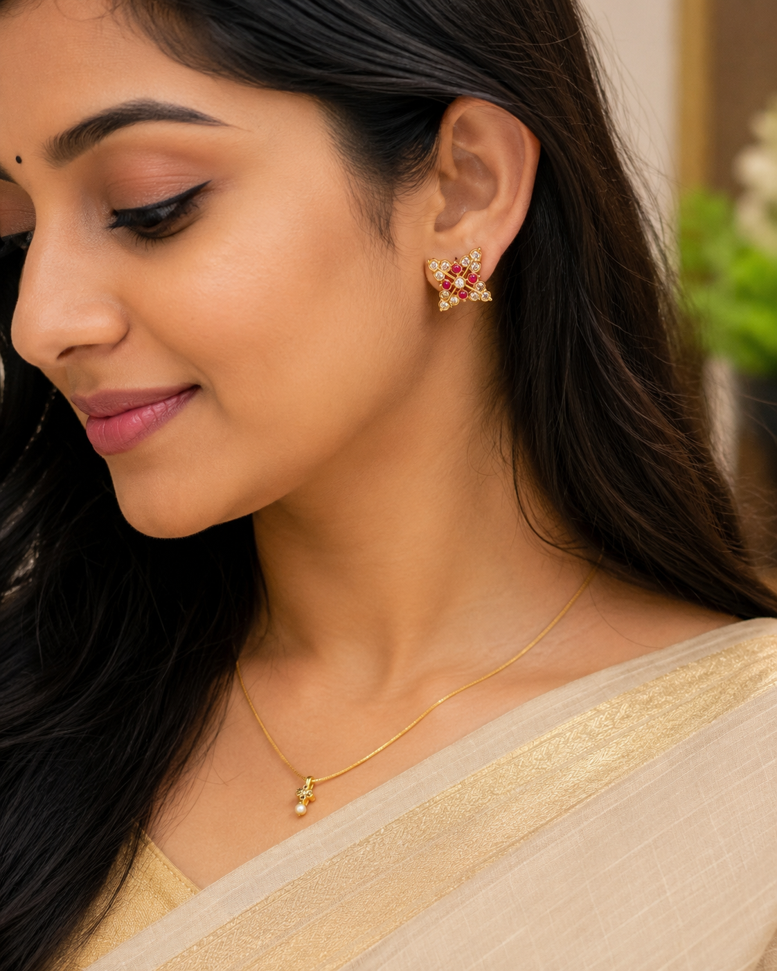 Panchaloham stud earrings (polished)