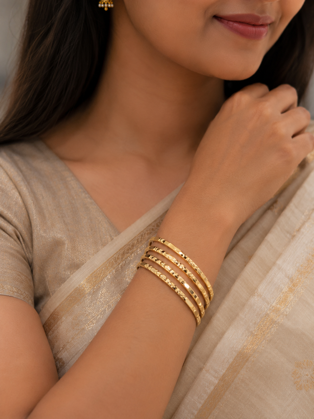 Panchaloham Diamond Cut Bangles(Unpolished)