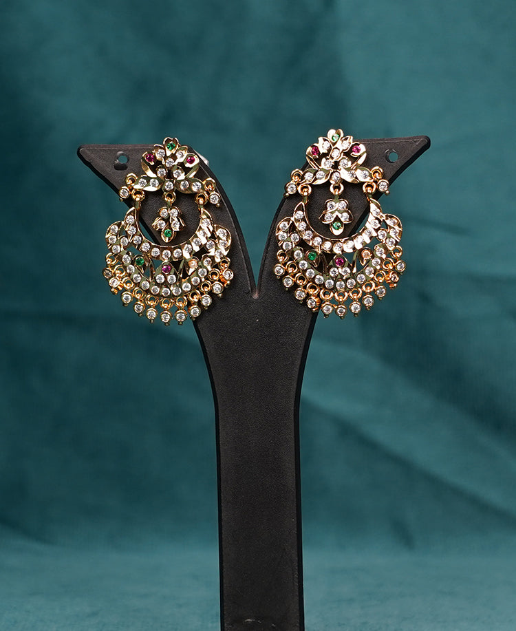 Panchaloham Chandbali Earrings   Multicolour