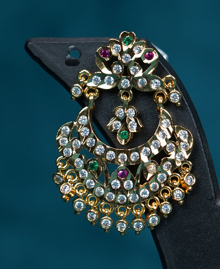 Panchaloham Chandbali Earrings   Multicolour