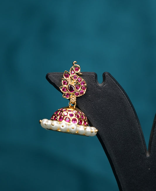 Panchaloham Butta earring (Ruby)