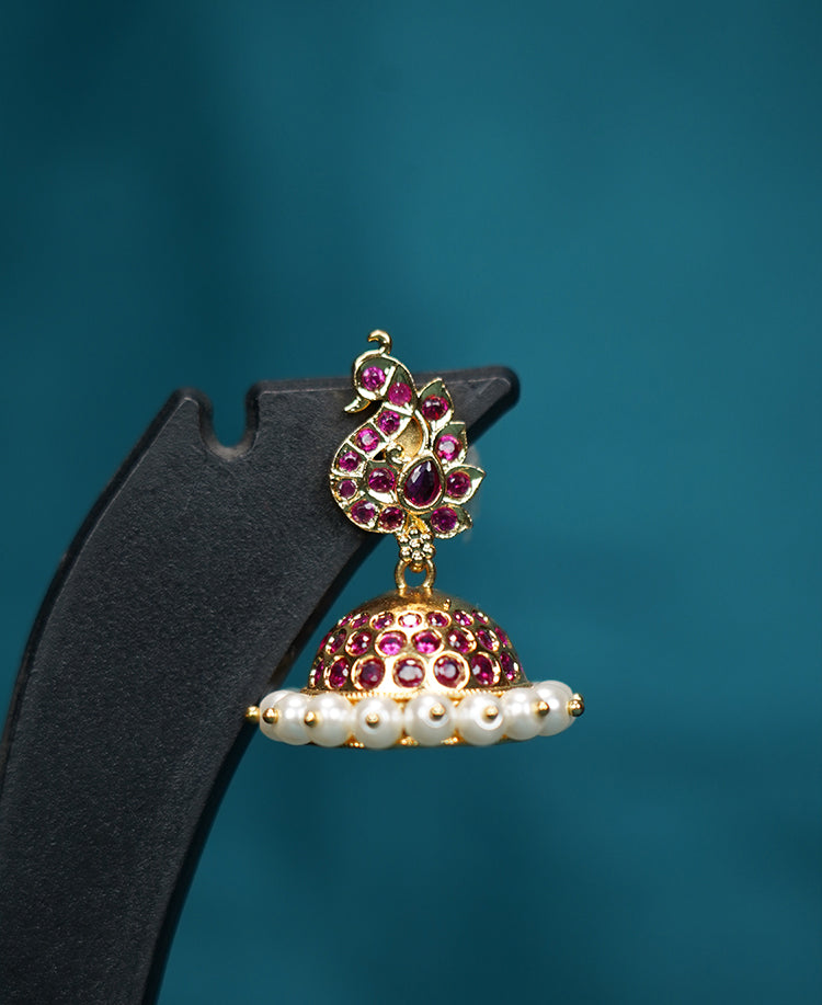 Panchaloham Butta earring (Ruby)