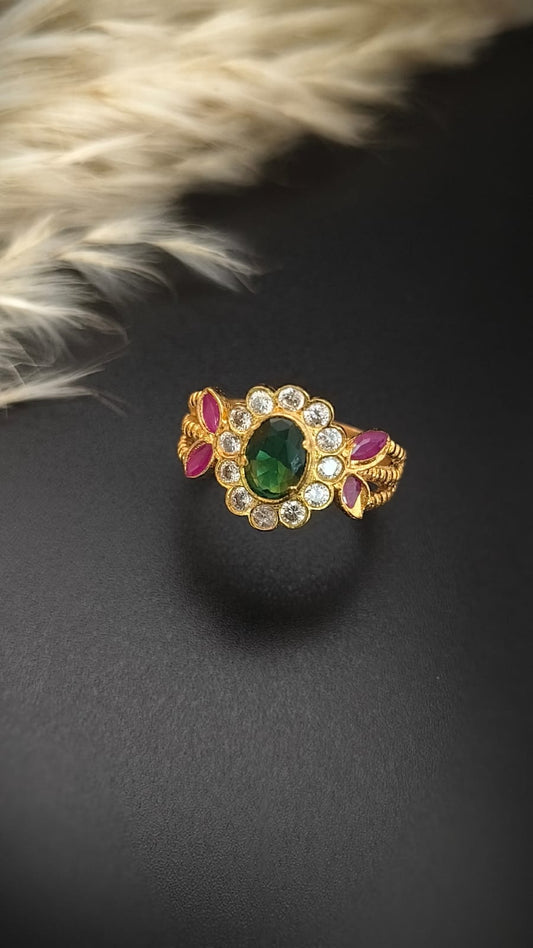 Panchaloham stone finger ring (women)