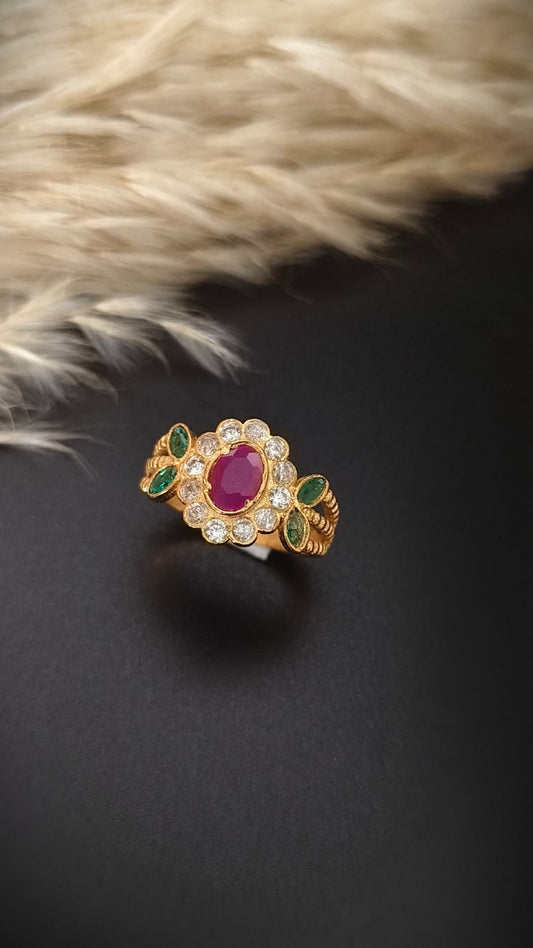 Panchaloham stone finger ring (women)