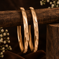 Panchaloham Unpolished Leaf Engraved Bangles