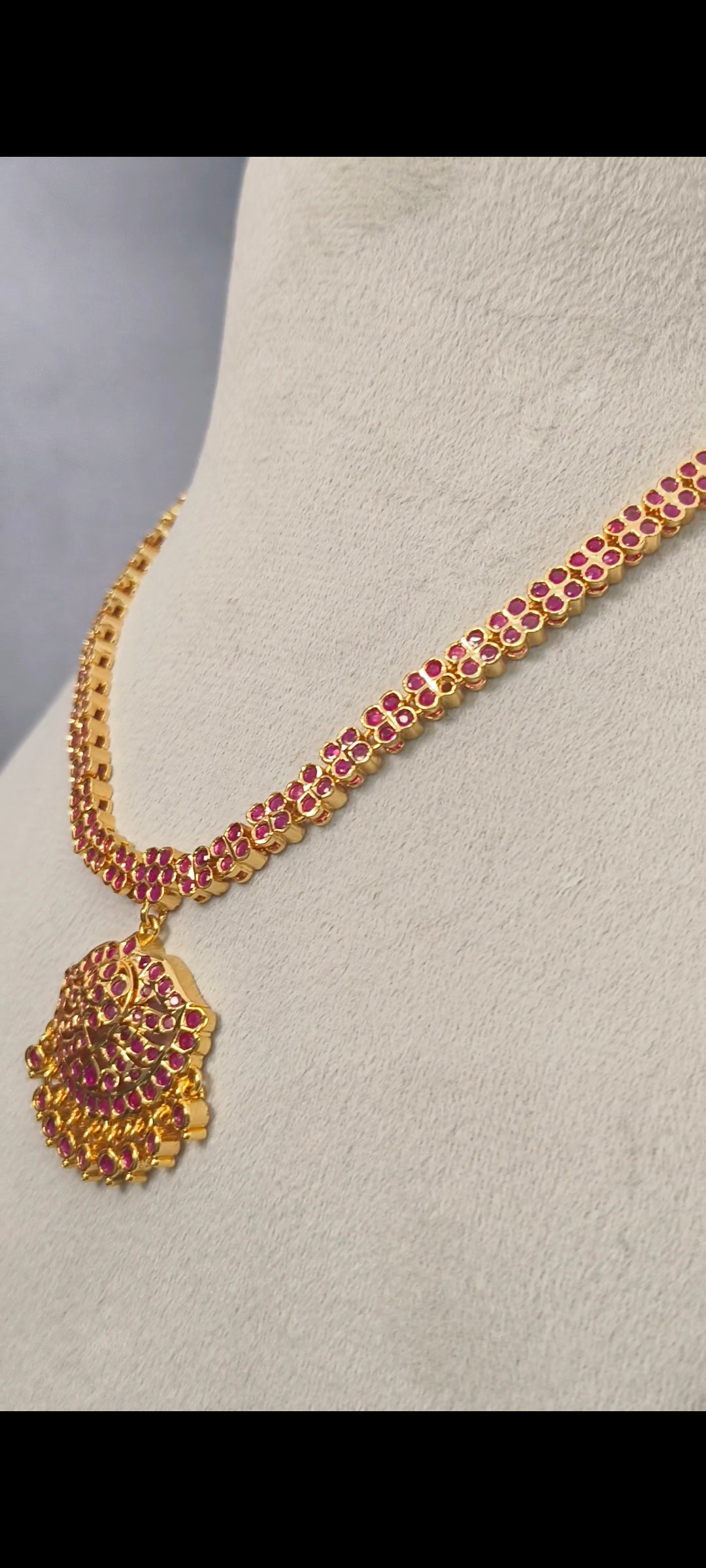 Panchaloham Polished Ruby Stone Necklace
