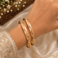 Panchaloham Unpolished Leaf Engraved Bangles