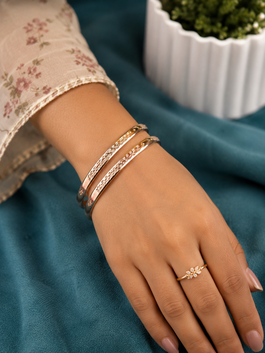 Panchaloham unpolished  Floral Bangles