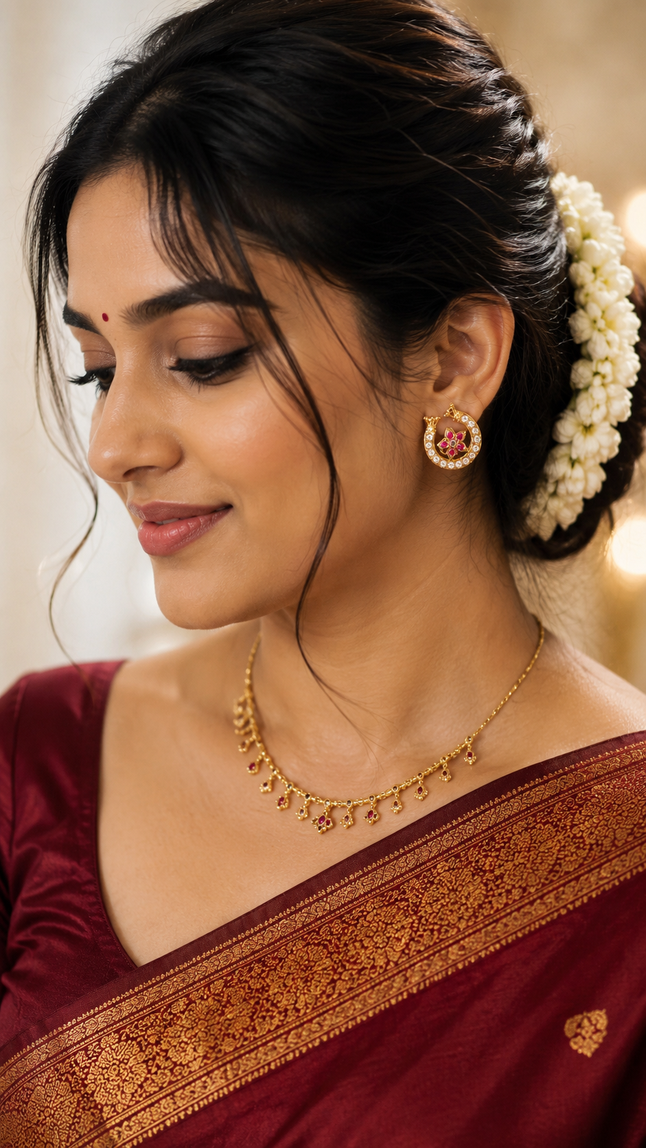Panchaloham stone stud earrings