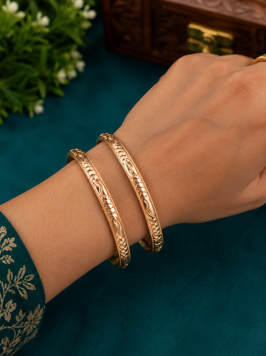 Panchaloham Unpolished Antique Paisley Bangles