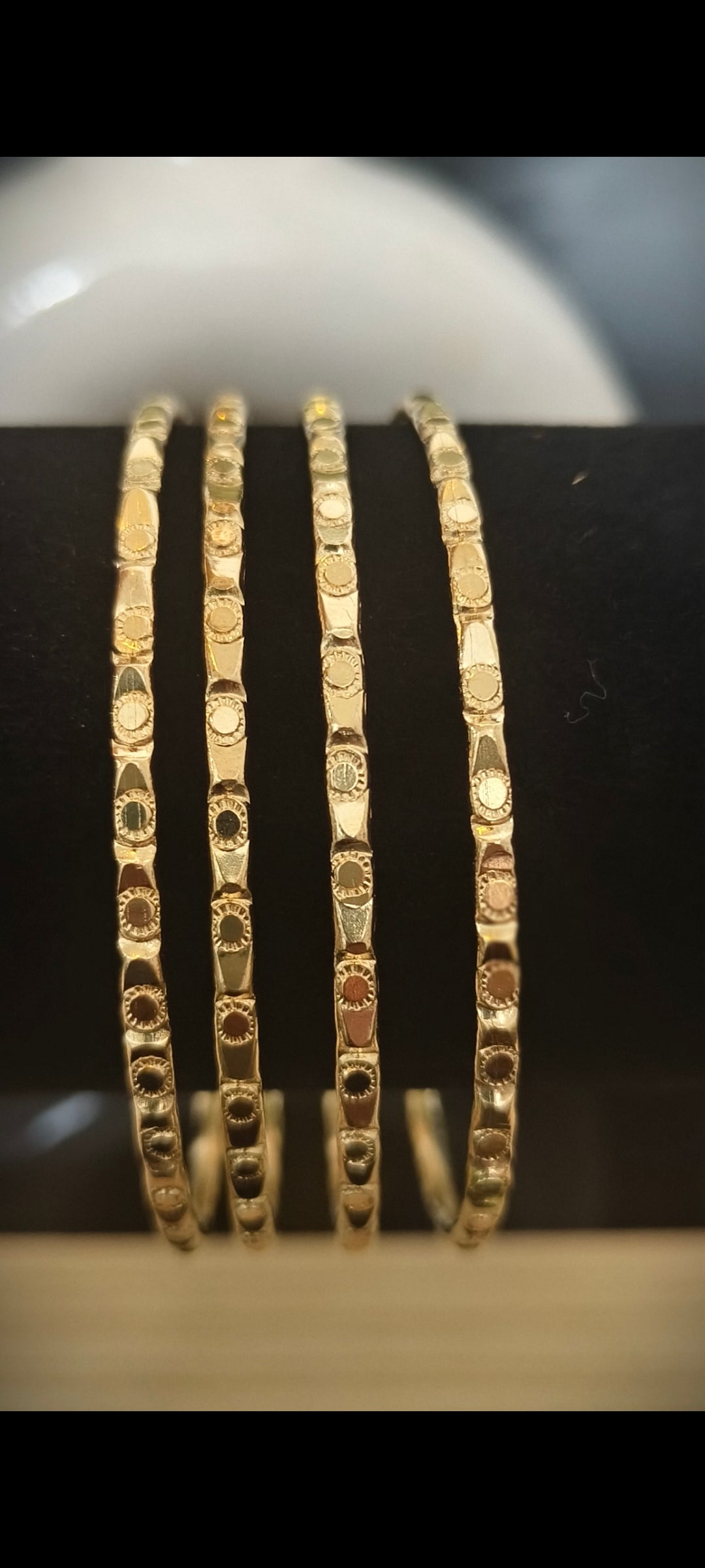 Panchaloham Coin Dot Design Bangles(Unpolished)