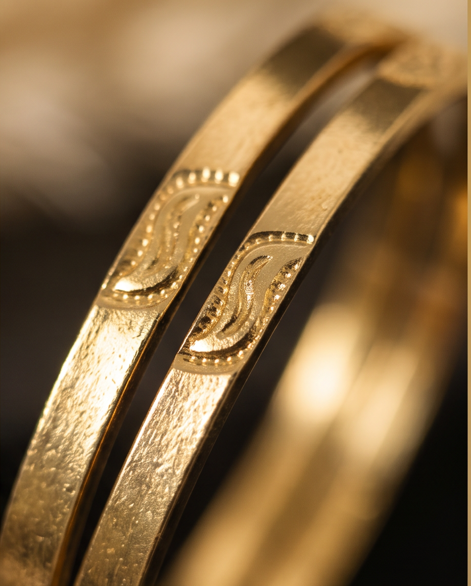 Panchaloham Leaf bangles (Flat model)