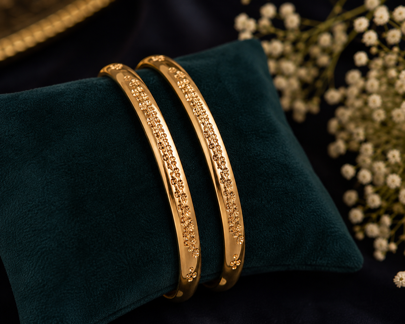 Panchaloham unpolished  Floral Bangles