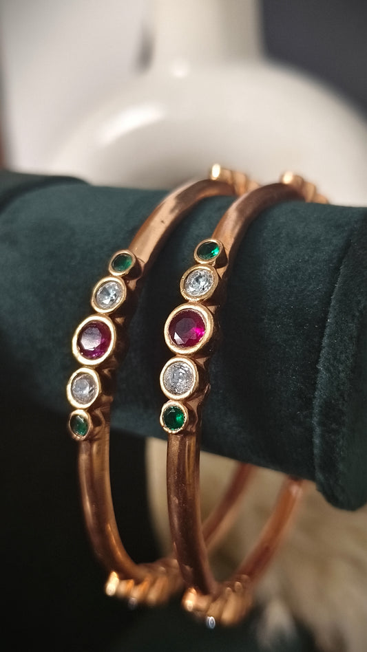 Panchaloham Unpolished Stone Kada Bangles