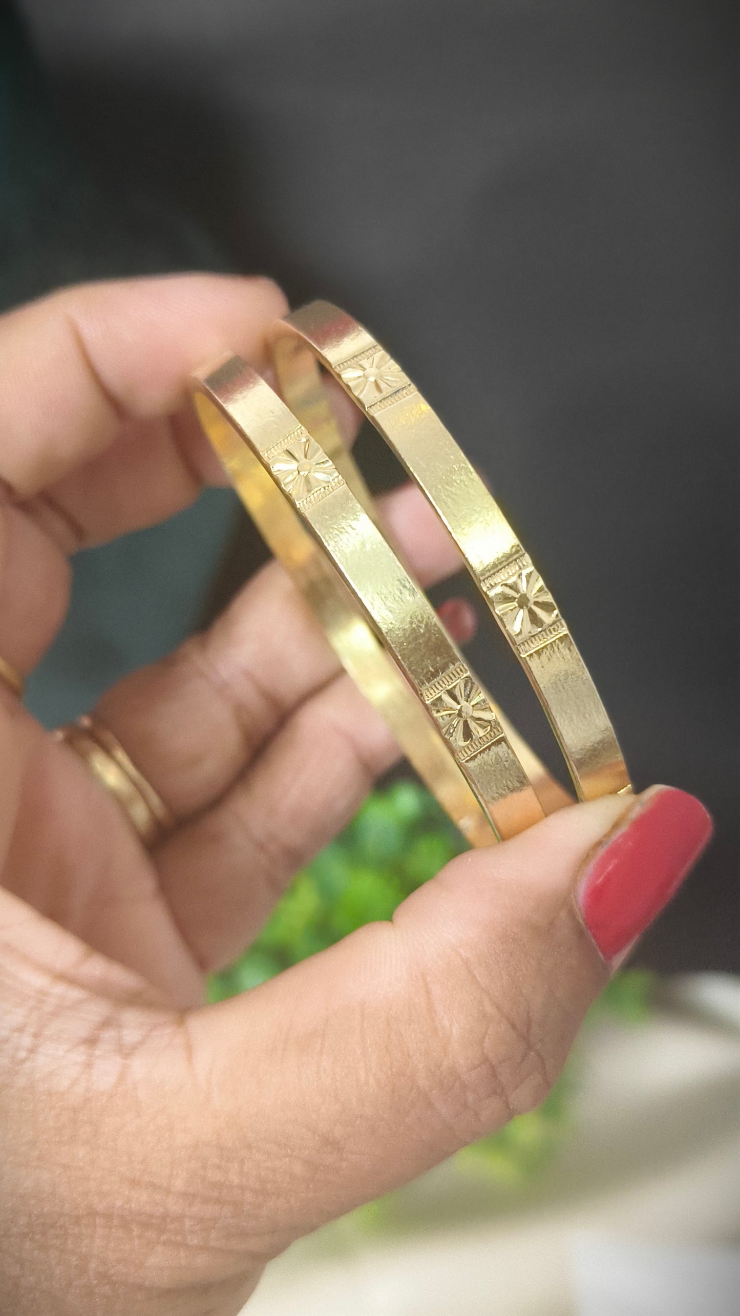 Panchaloham flower bangle (Flat Model)