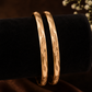 Panchaloham Unpolished Leaf Engraved Bangles