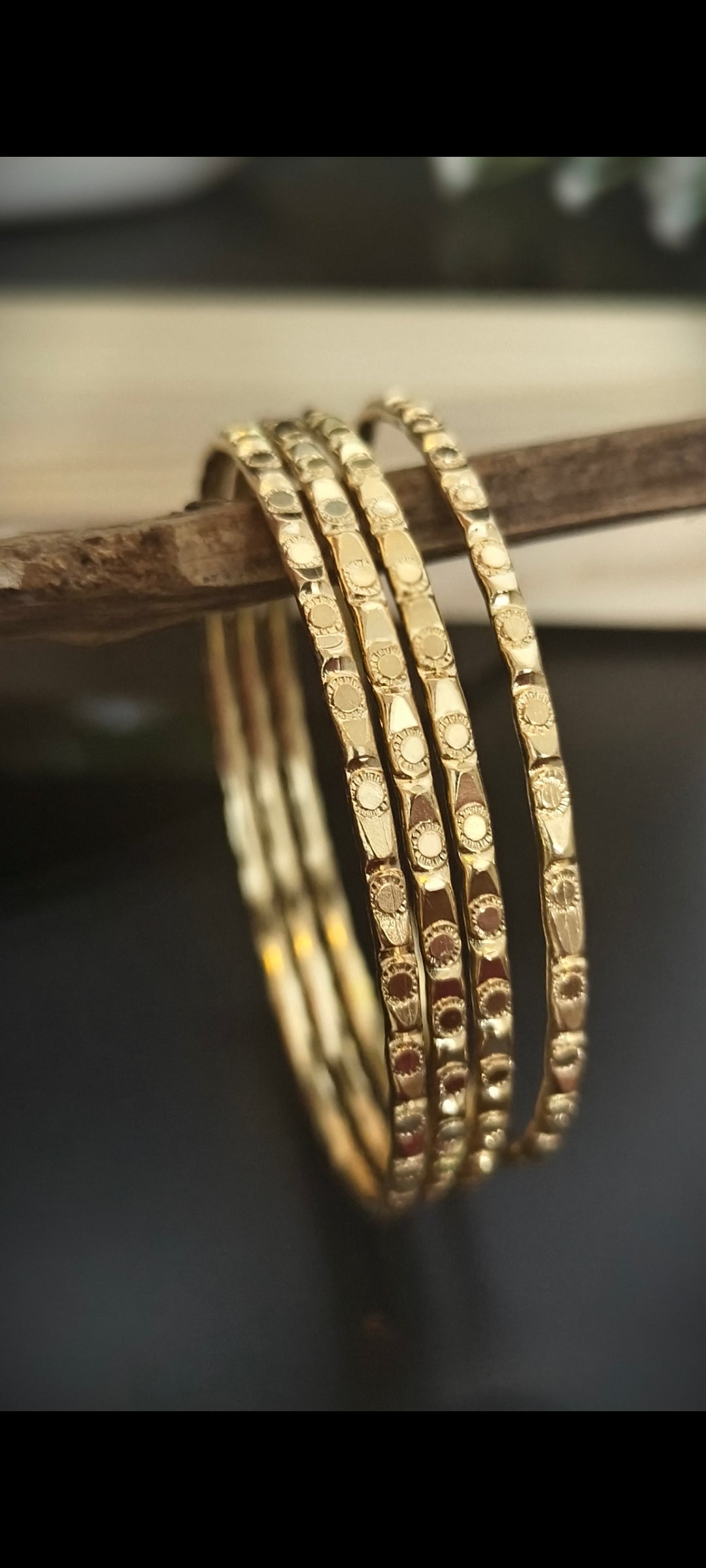 Panchaloham Coin Dot Design Bangles(Unpolished)