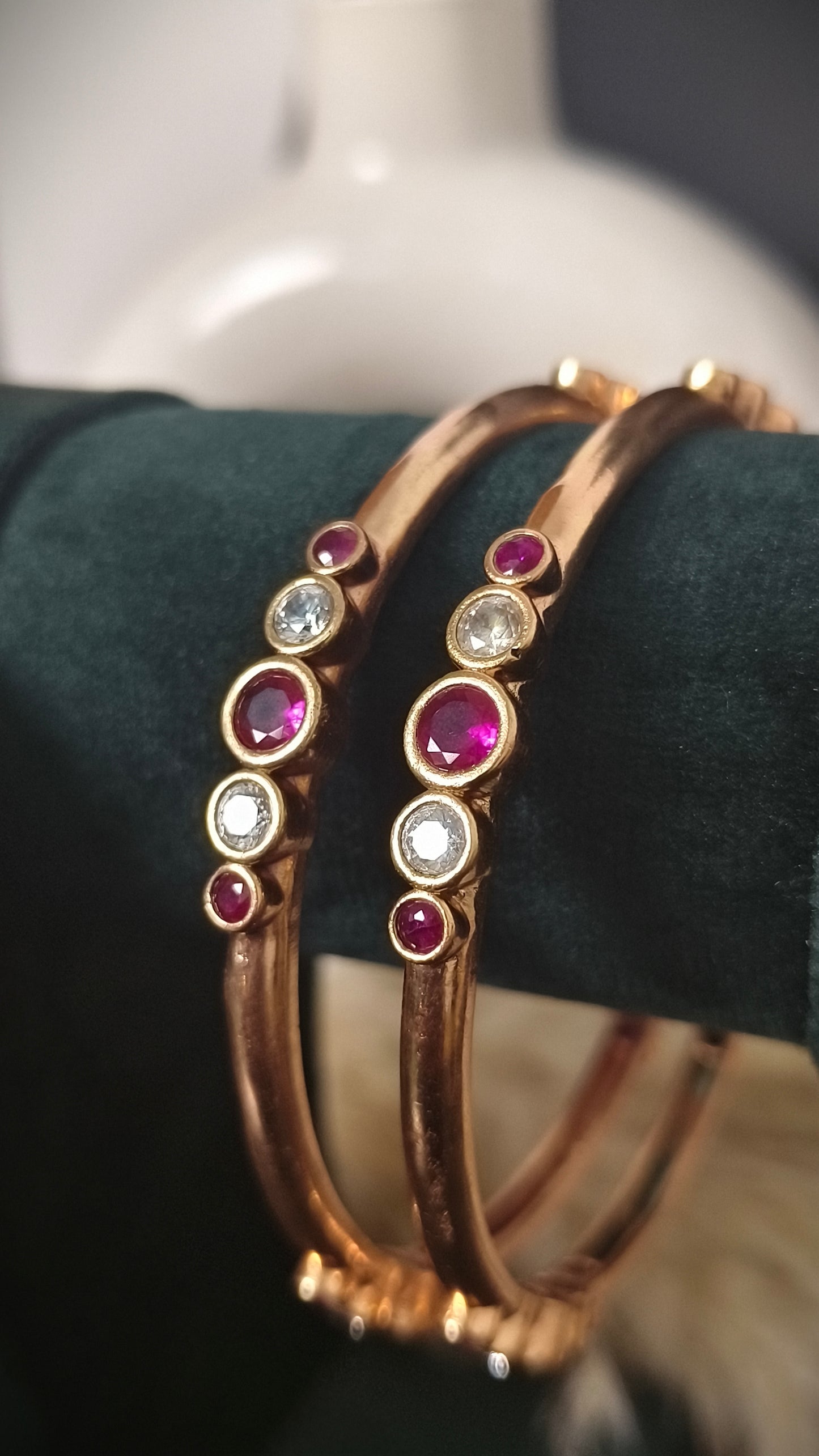 Panchaloham Unpolished Stone Kada Bangles