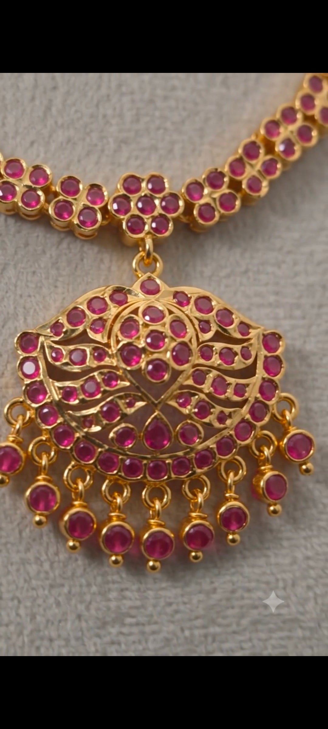 Panchaloham Polished Ruby Stone Necklace