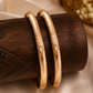 Panchaloham Unpolished Floral Engraved Bangles