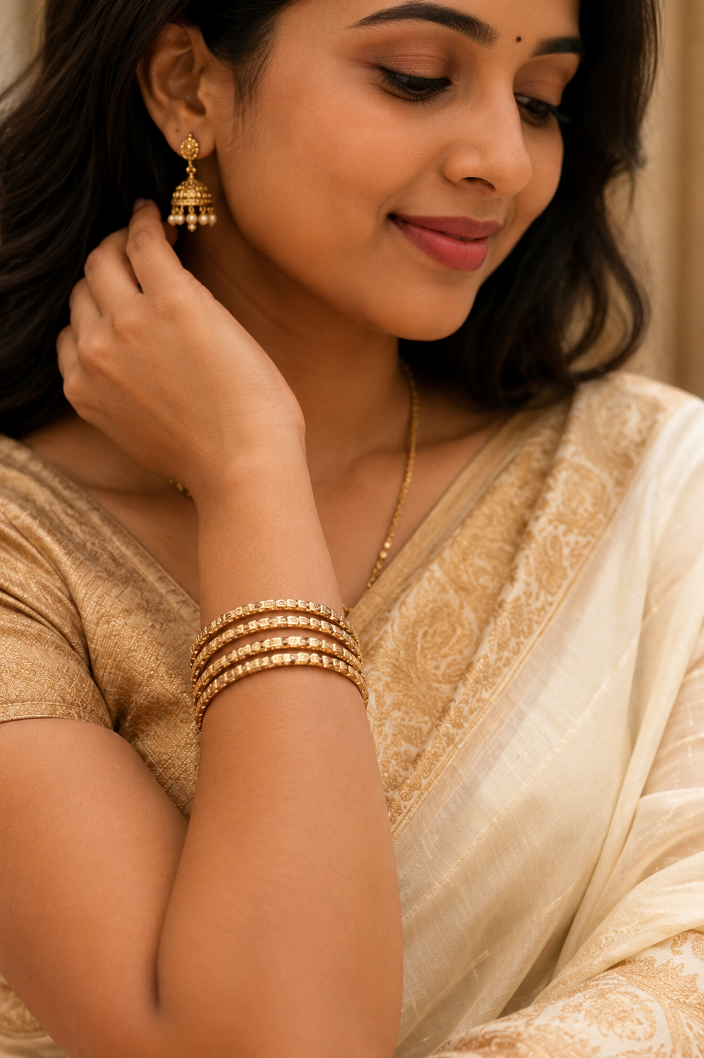 Panchaloham Lakshmi Design Bangles(Unpolished)