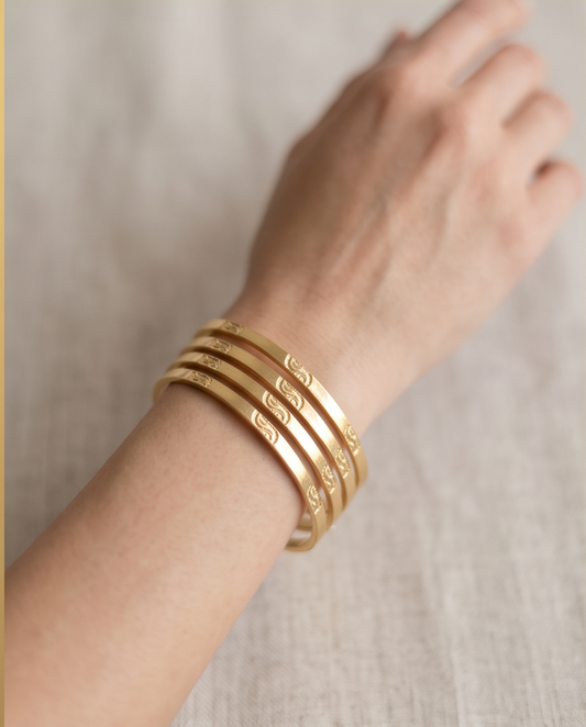 Panchaloham Leaf bangles (Flat model)