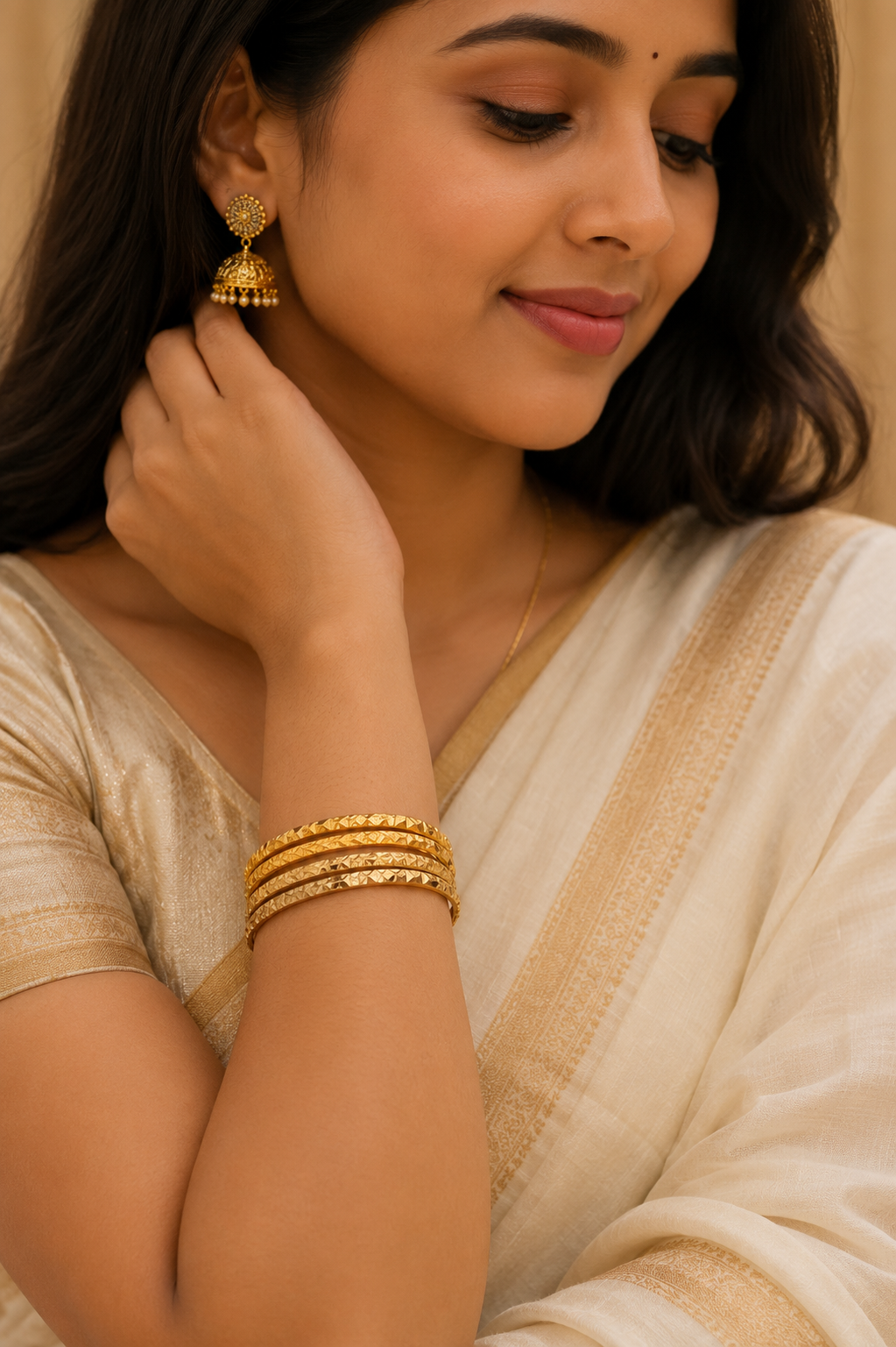 Panchaloham Unpolished Diamond Cut Bangles ✨